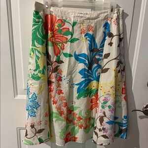 Talbots Art Deco fun Floral Multicolor Women's Skirt size 10